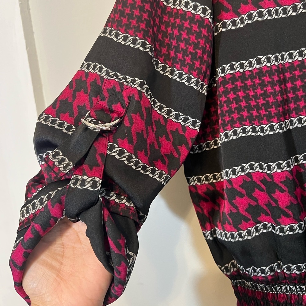 Grunge Michael Kors Cropped Stripe‎ Black Pink Punk Eclectic Sleeve Top - Small - Picture 4 of 11